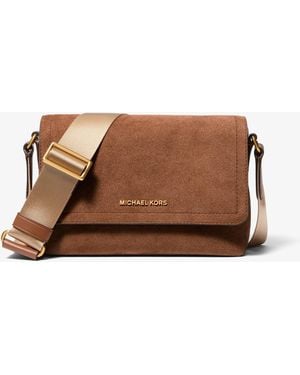 Michael Kors Hudson Mini Suede Messenger Bag - Brown