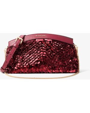 MICHAEL Michael Kors Mk Clutch Convertibile Athena Piccola Con Paillettes Metallizzate - Rosso