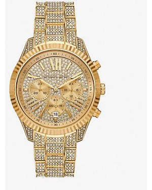 Michael Kors Oversized Lexington Pavé-Tone Watch - Metallic