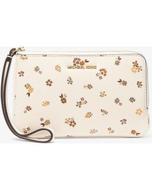 Michael Kors Jet Set Travel Small Floral Printed Wristlet - Natural