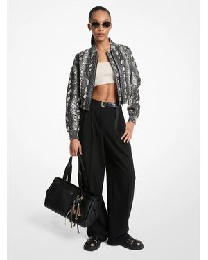 MICHAEL Michael Kors Mk Pleated Crepe Wide-Leg Pant - White