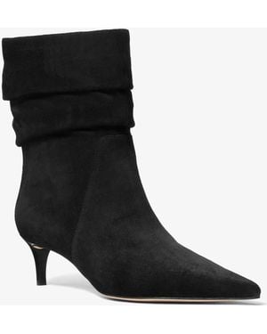 MICHAEL Michael Kors Michael Kors Dawn Suede Ankle Boot - Black