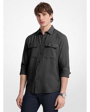 Michael Kors Mk Classic Fit Woven Shirt - Black