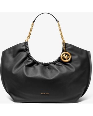 MICHAEL Michael Kors Mk Indie Large Leather Tote Bag - Black