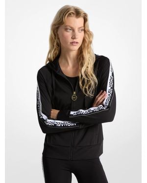 Michael Kors Logo Tape Zip-Up Hoodie - Black