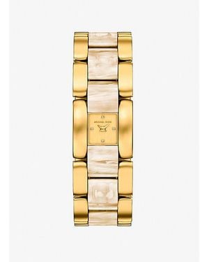 Michael Kors Petite Darrington-Tone And Tortoiseshell Acetate Watch - Metallic