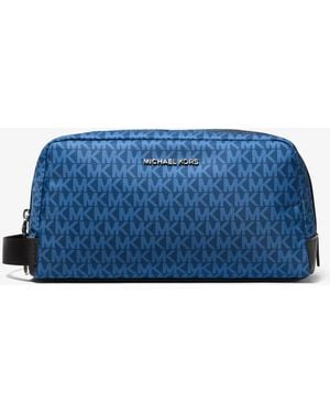 Michael Kors Mk Brooklyn Printed Signature Logo Travel Kit - Blue