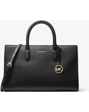 Michael Kors Scarlett Medium Textured Satchel - Black