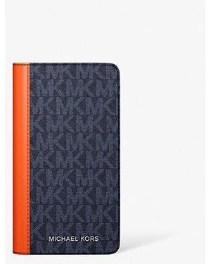 Michael Kors Cooper Signature Logo Bi-Fold Wallet - Blue