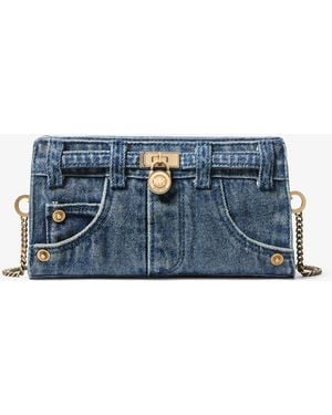 MICHAEL Michael Kors Michael Kors Hamilton Moderne Extra-Small Washed Denim Convertible Crossbody Bag - Blue