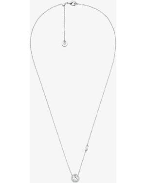 Michael Kors Round Stone Pendant Necklace - White