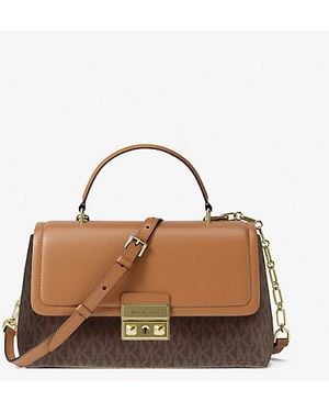 Michael Kors Tribeca Medium Signature Logo Satchel - Brown