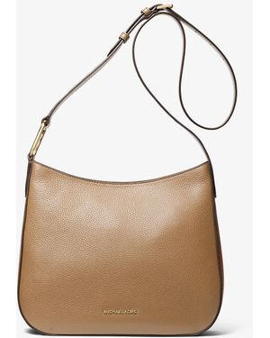 MICHAEL Michael Kors Borsa a tracolla Kensington grande in pelle martellata - Marrone