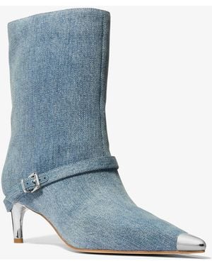 MICHAEL Michael Kors Mk Kasia Denim Belted Boot - Blue