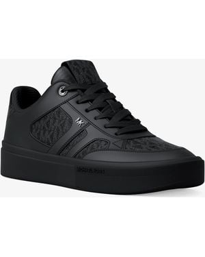 Michael Kors Mk Dane Mixed-Media Trainers - Black