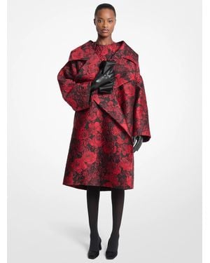 Michael Kors Michael Kors Rose Floral Jacquard Clutch Coat - Red