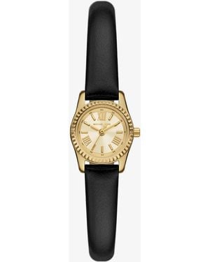 Michael Kors Mk Micro Lexington Leather Watch - Black