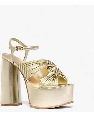 Michael Kors Alessia Metallic Platform Sandal - Natural