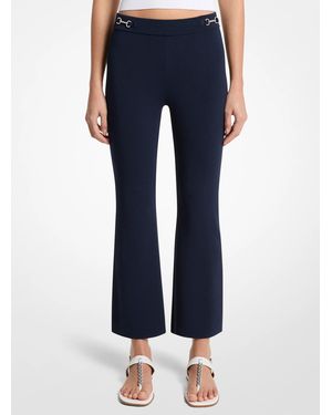 Michael Kors Stretch Knit Cropped Leggings - Blue