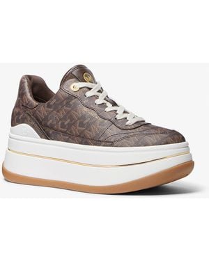 MICHAEL Michael Kors Mk Hayes Empire Signature Logo Platform Trainers - White