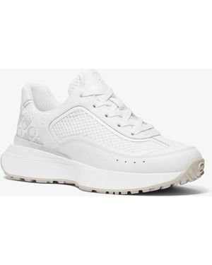 MICHAEL Michael Kors Ari Leather And Mesh Trainer - White
