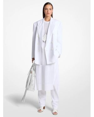 Michael Kors Michael Kors Shawn Linen Double-Breasted Blazer - White