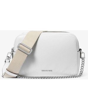 MICHAEL Michael Kors Mk Bryant Medium Pebbled Leather Camera Crossbody Bag - White