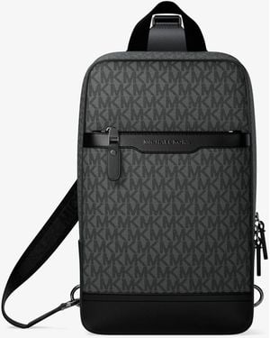 Michael Kors Mk Hudson Signature Logo Travel Sling Pack - Black
