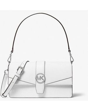 Michael Kors Greenwich Medium Saffiano Leather Convertible Shoulder Bag - Gray