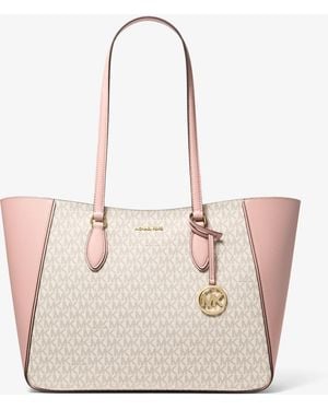 Michael Kors Jet Set Travel Large Signature Logo 3-In-1 Tote Bag - Natural