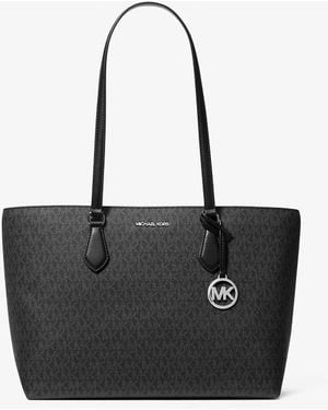 Michael Kors Outlet Mk Sheila Large Signature Logo Tote Bag - Black