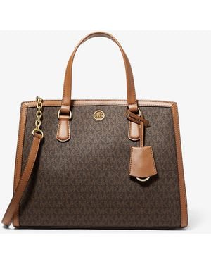 MICHAEL Michael Kors Mk Borsa A Mano Chantal Media Con Logo - Marrone