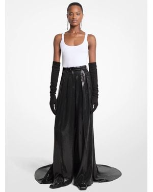 Michael Kors Michael Kors Sequined Crepe Opera Pants - Black