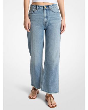 Michael Kors Mkvaqueros Eloise De Pierna Ancha Pesqueros De Denim Deshilachado - Azul