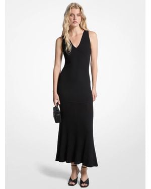 MICHAEL Michael Kors Ribbed Stretch Knit Tank Dress - Black