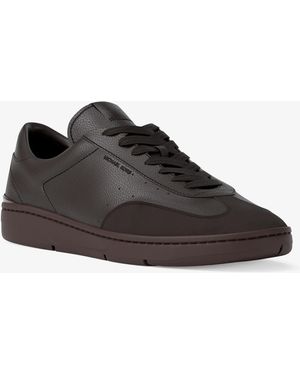 Michael Kors Mk Wilton Leather Trainers - Black