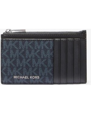 Michael Kors Cooper Slim Signature Logo Zip Wallet - White