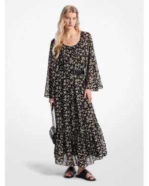MICHAEL Michael Kors Michael Kors Floral Georgette Maxi Dress - Green