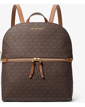 Michael Kors Outlet Mk Zaino Dallas Medio Con Stampa Logo - Marrone