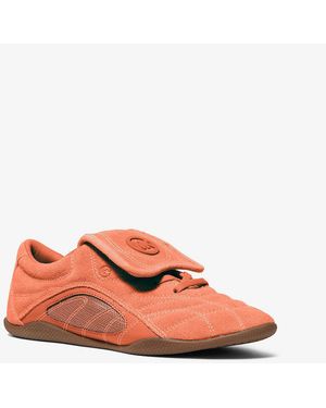 Michael Kors Mk Kyler Suede And Mesh Trainer - Pink