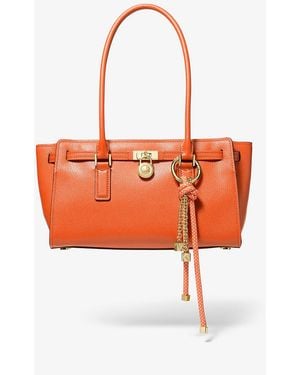 Michael Kors Mk Hamilton Moderne Small Leather Satchel - Orange