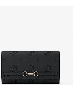 Michael Kors Carson Large Logo Debossed Wallet - Gray