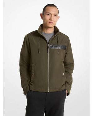 Michael Kors Mk Woven Windbreaker Jacket - Green