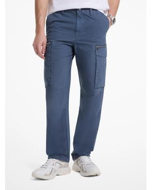 Michael Kors Stretch Cotton Poplin Cargo Trousers - Natural