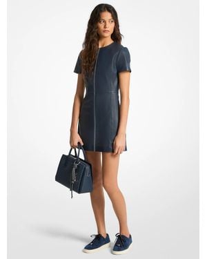 MICHAEL Michael Kors Mk Leather Mini Dress - Blue