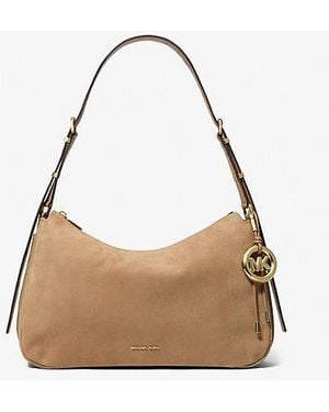 Michael Kors Nolita Medium Nubuck Convertible Shoulder Bag - Natural