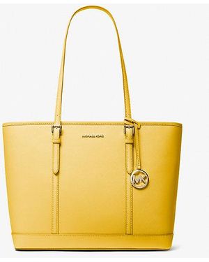 Michael Kors Jet Set Travel Large Saffiano Leather Tote Bag - Yellow