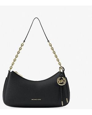 Michael Kors Nolita Medium Pebbled Leather Chain Pochette - Black
