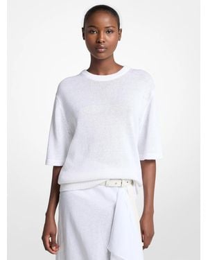 Michael Kors Linen And Cotton T-Shirt - White