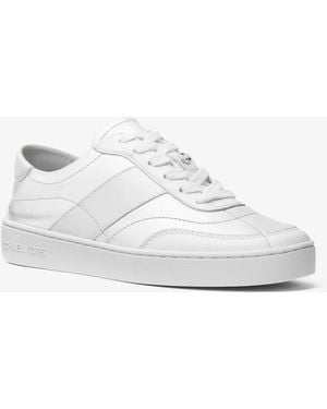 MICHAEL Michael Kors Mk Kaycee Metallic Leather Trainers - White